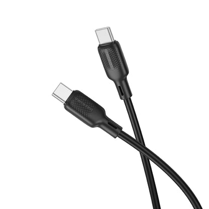 Kabl za prenos podataka i punjenje USB-C - USB-C Borofone BX113 Lenny, 60W, 1m, Crna