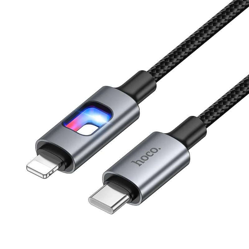 USB-C - Lightning HOCO U144 Led kabl za prenos podataka i punjenje, 27W, 1.2m, Crni