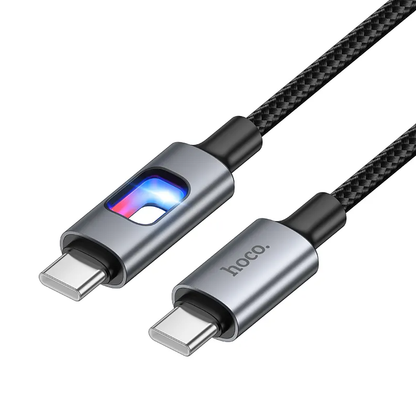 USB-C - USB-C HOCO U144 Led kabl za prenos podataka i punjenje, 60W, 1.2m, Crna