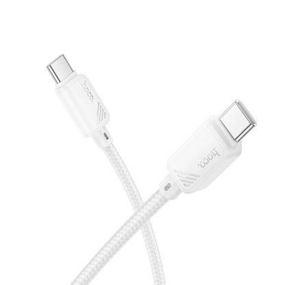 Kabl za prenos podataka i punjenje USB-C - USB-C HOCO X113, 60W, 1m, Bela
