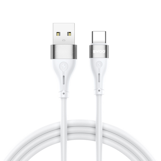 Kabl za prenos podataka i punjenje USB-A - USB-C BWOO X280C, 15W, 1m, Bela