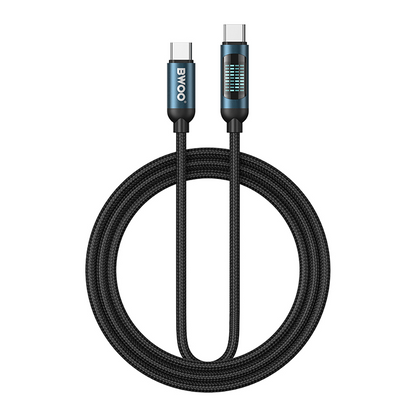 USB-C - USB-C kabl za prenos podataka i punjenje BWOO BO-X304 Led, 60W, 1m, Crni