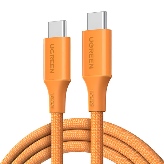 Kabl za prenos podataka i punjenje USB-C - USB-C UGREEN L502, 100W, 1m, Narandžasti