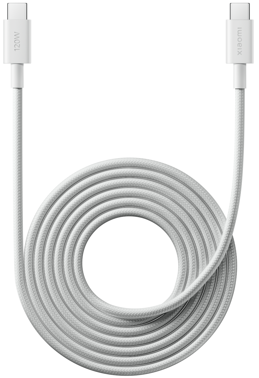 Kabl za prenos podataka i punjenje USB-C - USB-C Xiaomi, 120W, 2m, Bela BHR087AGL