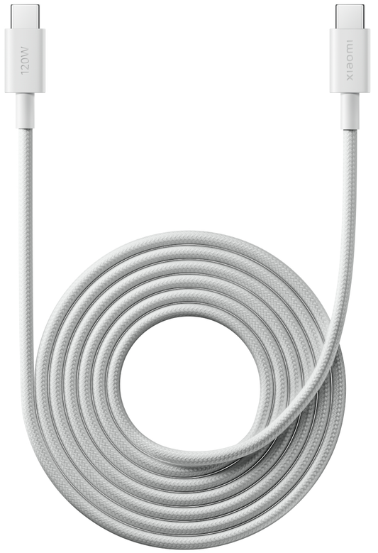 Kabl za prenos podataka i punjenje USB-C - USB-C Xiaomi, 120W, 2m, Bela BHR087AGL