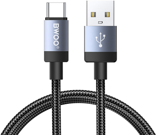 Kabl za prenos podataka i punjenje USB-A - USB-C BWOO BO-X401C, 18W, 1m, Crna