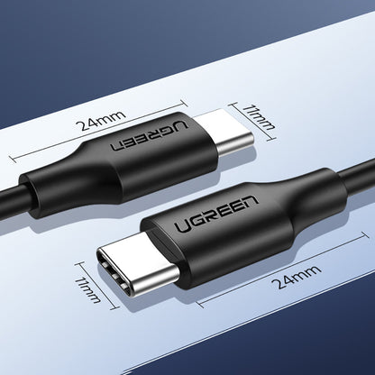 Kabl za Prenos Podataka i Punjenje USB-C - USB-C UGREEN US286, 60W, 1.5m, Crni
