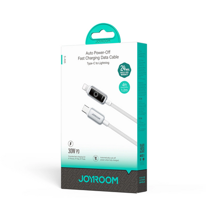 Kabl za prenos podataka i punjenje USB-C - Lightning Joyroom S-A55 StarFlight Display, 30W, 1.2m, Beli