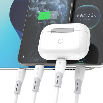 Kabl za podatke i punjenje USB-C - USB-C Dudao L25SC, 60W, 2m, Bela