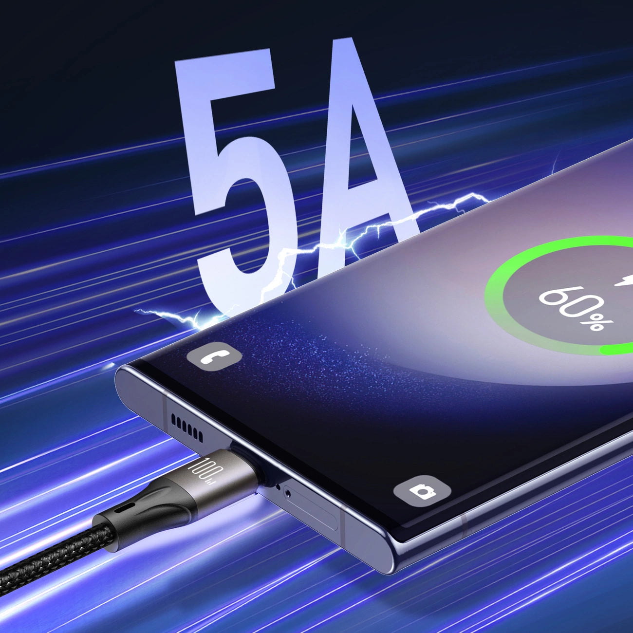 Kabl za prenos podataka i punjenje USB-C - USB-C Joyroom S-A25 Light-Speed, 100W, 1.2m, Crni