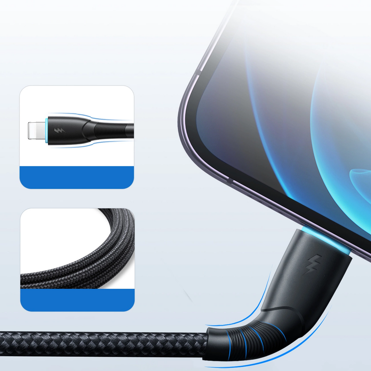 USB-A kabl za prenos podataka i punjenje – Lightning Joyroom SA32-AL3, 18 W, 1 m, crni