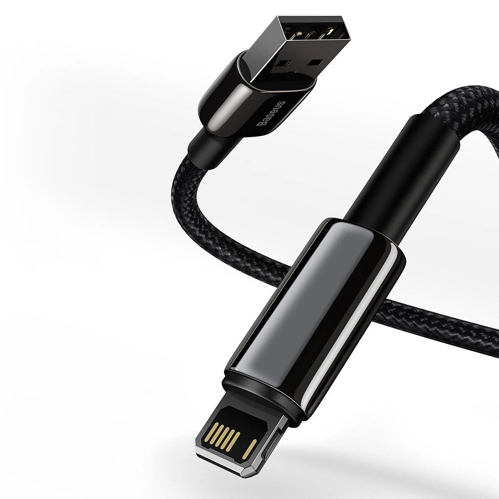 Kabel za Prijenos Podataka i Punjenje USB-A - Lightning Baseus Tungsten Gold, 20W, 1m, Crni CALWJ-01