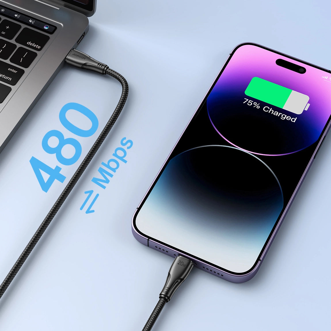 Kabl za prenos podataka i punjenje USB-C - Lightning Joyroom S-A11, 20W, 0.25m, Crni
