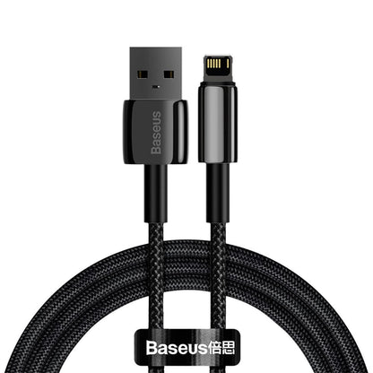 Kabel za Prijenos Podataka i Punjenje USB-A - Lightning Baseus Tungsten Gold, 20W, 1m, Crni CALWJ-01