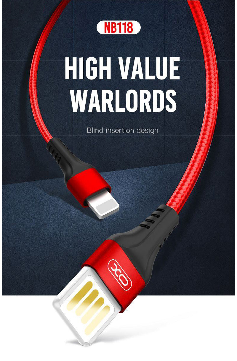 Kabl za podatke i punjenje USB-A - microUSB XO Design NB118, 18W, 1m, Crveni