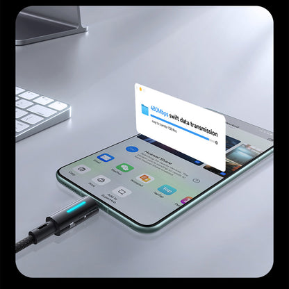 Kabl za podatke i punjenje USB-A - USB-C Baseus Lit Button Control, 100W, 2m, Crni P10379002121-01