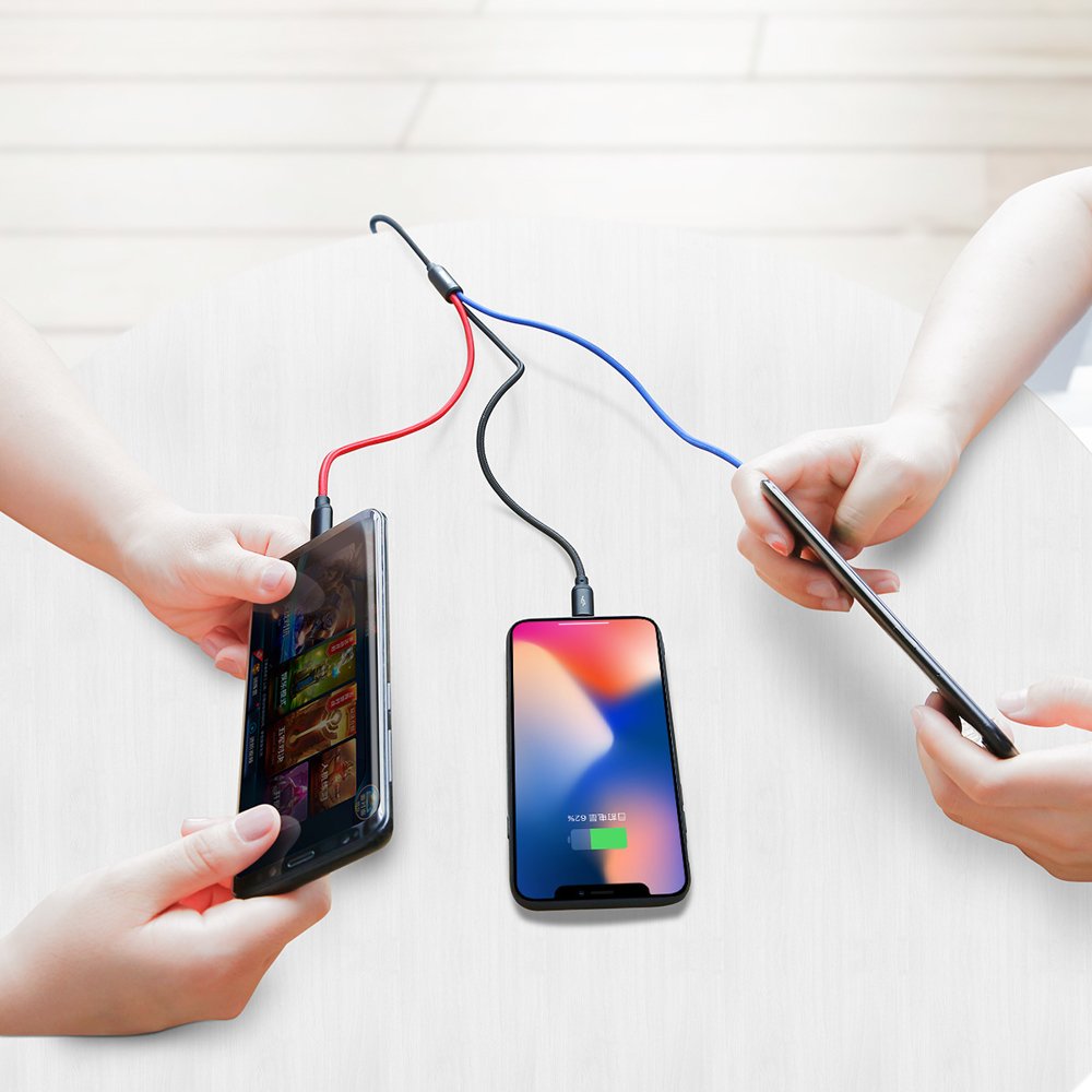 Kabl za punjenje USB-A - Lightning / microUSB / USB-C Baseus Colors 3in1, 20W, 1.2m, Crni CAMLT-BSY01