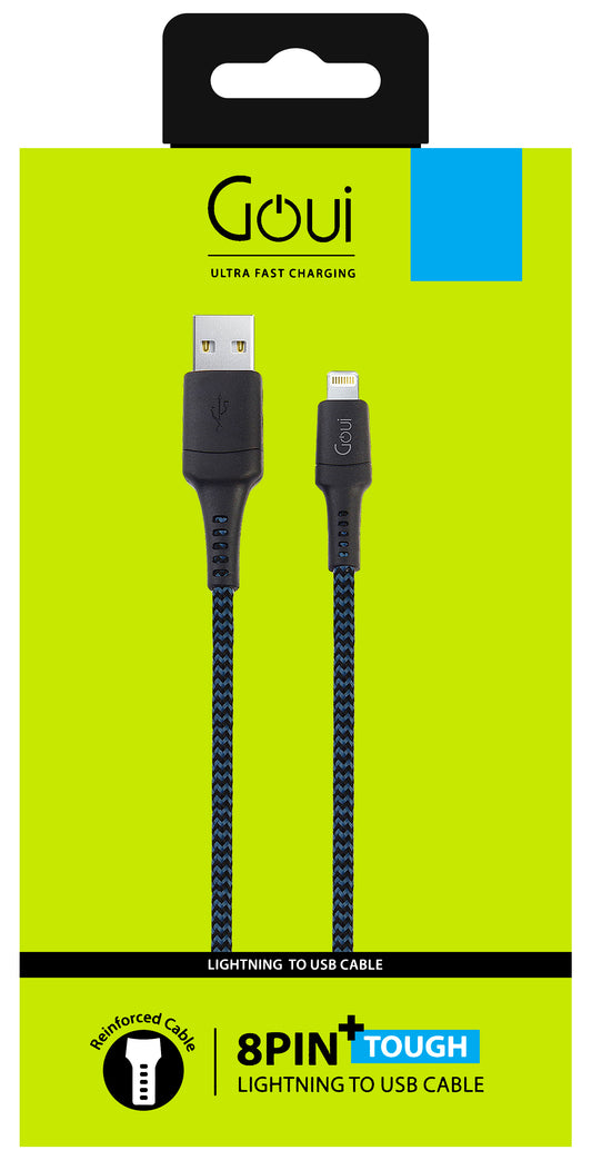 Data and Charging Cable USB-A - Lightning Goui Tough, 18W, 1.5m, Blue G-LC15-8PINBK