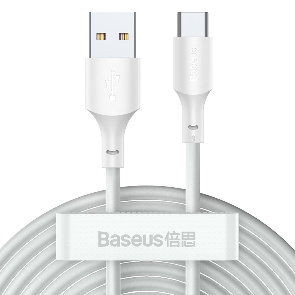 Kabel za Prijenos Podataka i Punjenje USB-A - USB-C Baseus, 40W, 1.5m, Set 2 komada, Bijela TZCATZJ-02
