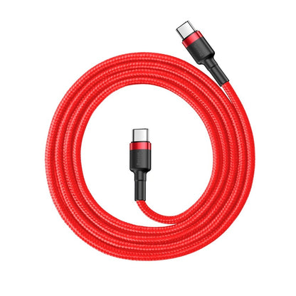 Kabl za Prenos Podataka i Punjenje USB-C - USB-C Baseus Cafule, 60W, 1m, Crveni CATKLF-G09