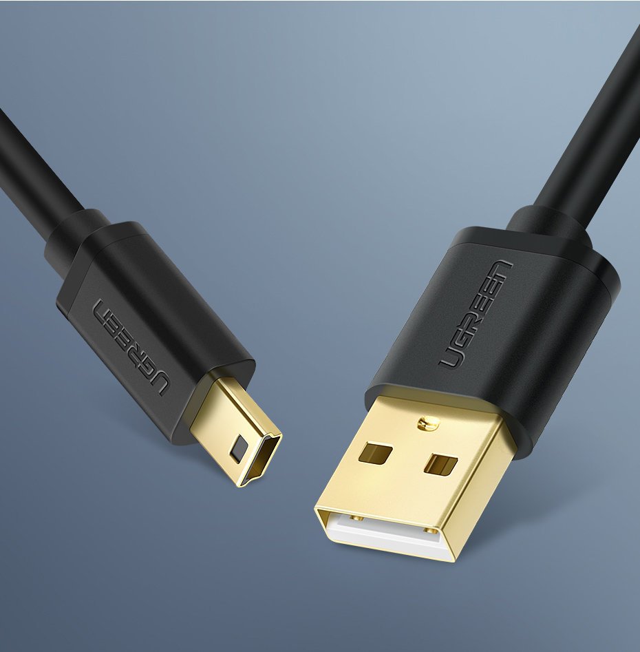 Kabl za Prenos Podataka i Punjenje USB-A - miniUSB UGREEN US132, 2m, Crni