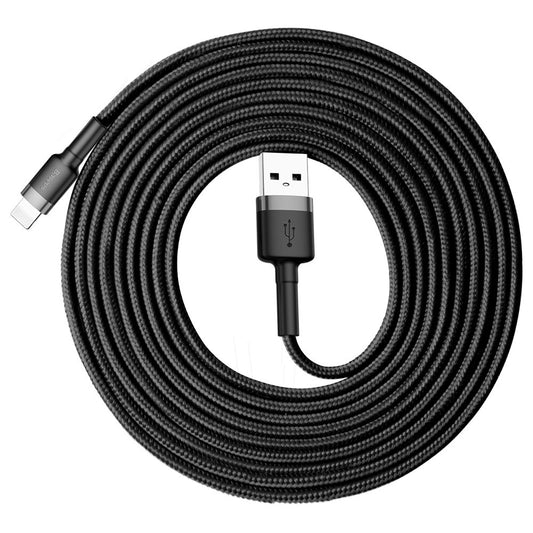 Kabl za podatke i punjenje USB-A - Lightning Baseus Cafule, 18W, 3m, Sivi CALKLF-RG1