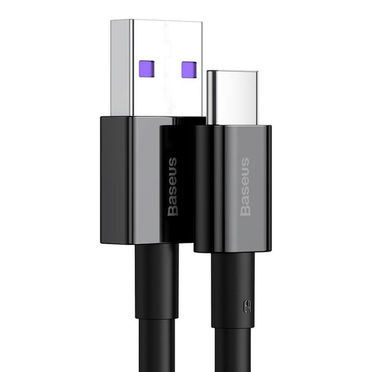 Kabel za Prijenos Podataka i Punjenje USB-A - USB-C Baseus Superior Series, 66W, 1m, Crni CATYS-01