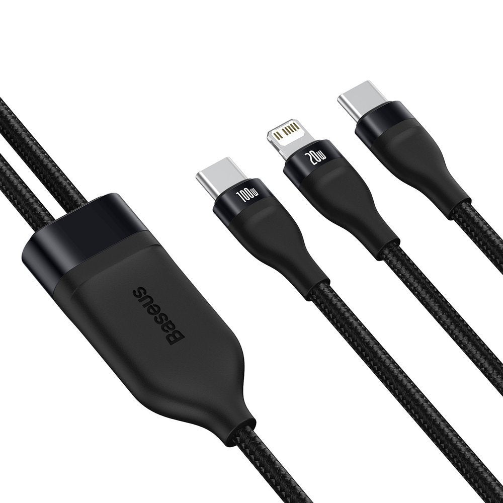 Kabl za prenos podataka i punjenje USB-C - Lightning / USB-C Baseus Flash Series 2in1, 100W, 1.2m, Crni CA1T2-F01