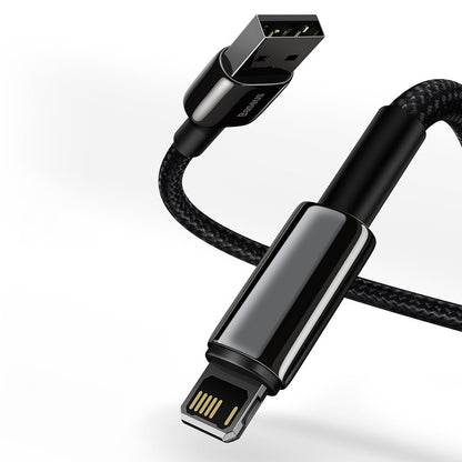 Kabel za Prijenos Podataka i Punjenje USB na Lightning Baseus Tungsten Gold, 2m, 2.4A, Crni CALWJ-A01