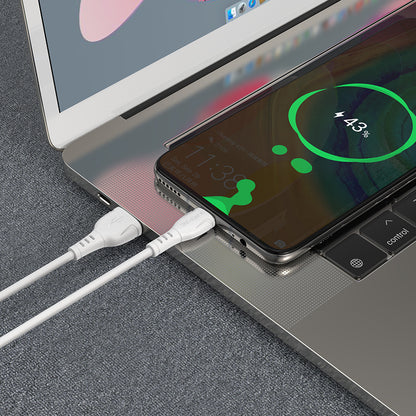 Kabl za Prenos Podataka i Punjenje USB-A - USB-C Borofone BX51 Triumph MP, 18W, 1m, Beli