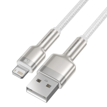Kabl za Prenos Podataka i Punjenje USB-A - Lightning Baseus Cafule Metal Series, 18W, 1m, Beli CALJK-A02