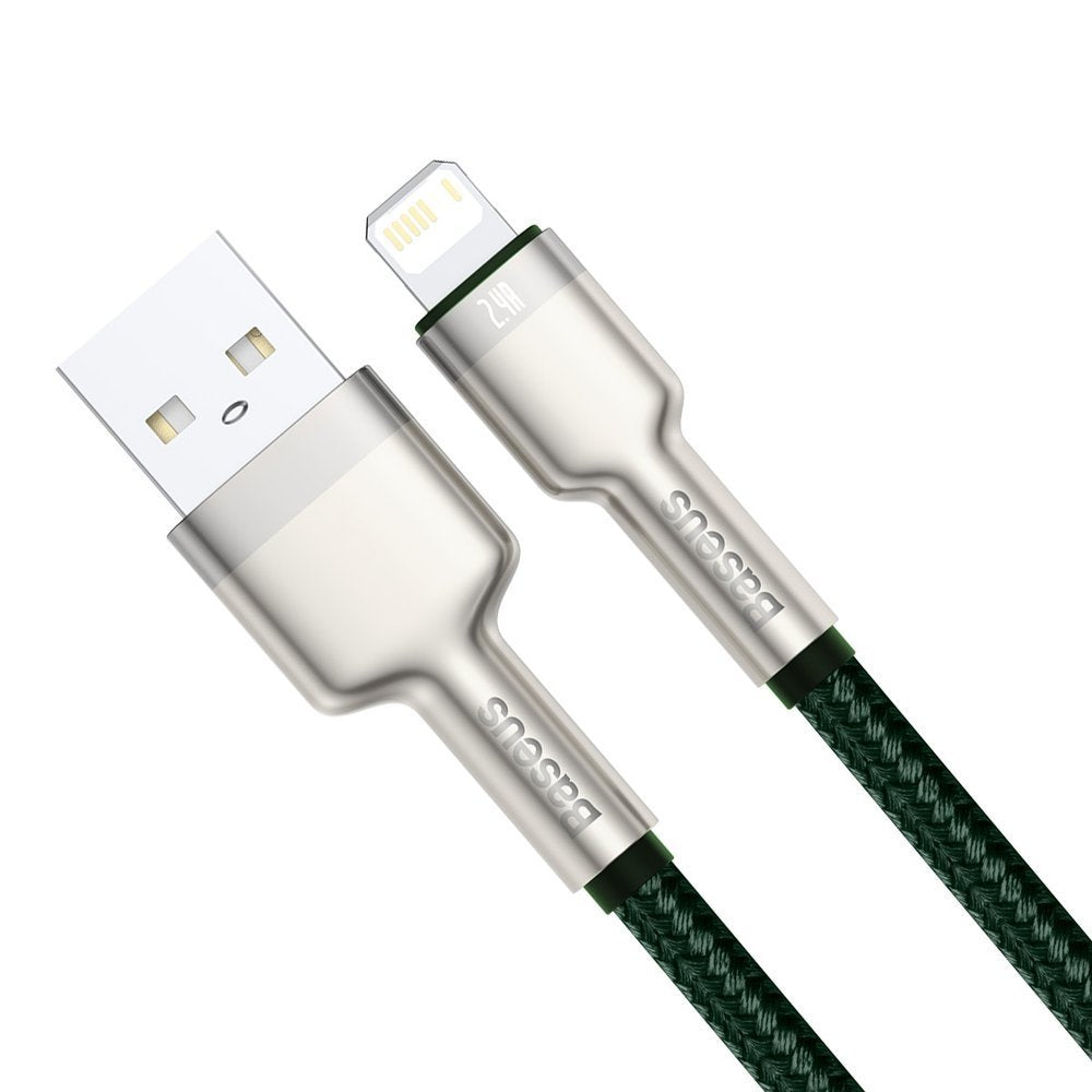 Kabl za prenos podataka i punjenje USB-A - Lightning Baseus Cafule Metal Series, 18W, 1m, Zeleni CALJK-A06