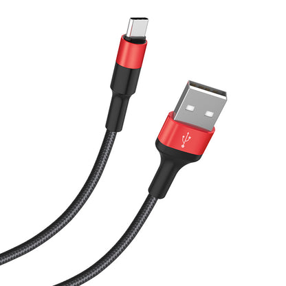 Kabl za podatke i punjenje USB-A - USB-C HOCO X26 Xpress, 18W, 1m, Crno Crveni
