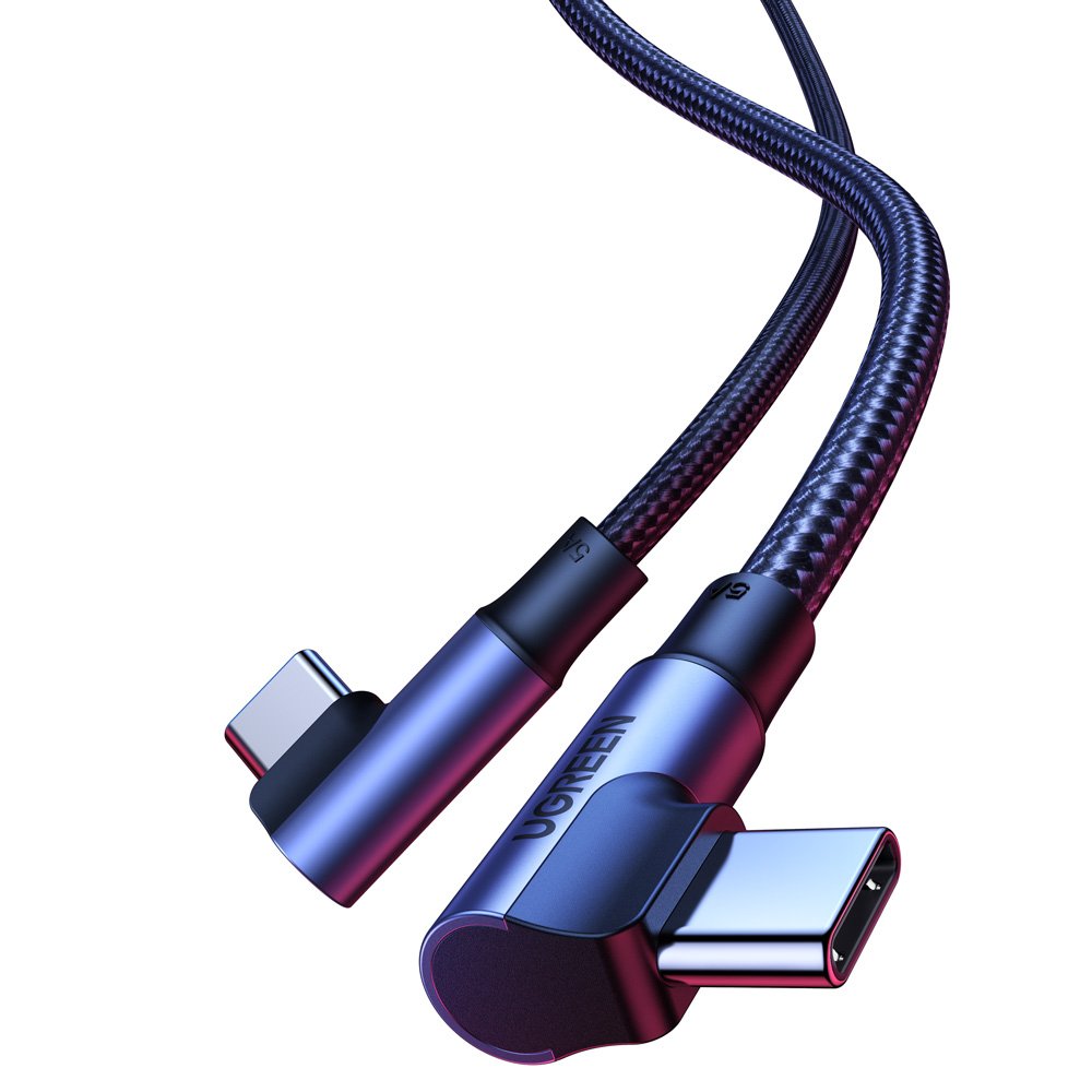 Kabel za Prijenos Podataka i Punjenje USB-C - USB-C UGREEN US335 Angled, 100W, 1m, Crni