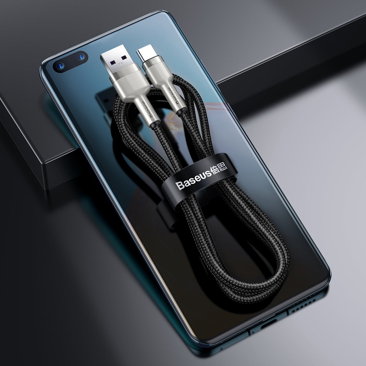 Kabel za Prijenos Podataka i Punjenje USB-A - USB-C Baseus Cafule Metal Series, 66W, 1m, Crni CAKF000101