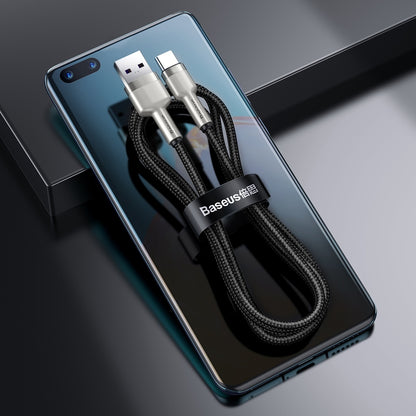 Kabel za Prijenos Podataka i Punjenje USB-A - USB-C Baseus Cafule Metal Series, 66W, 1m, Crni CAKF000101
