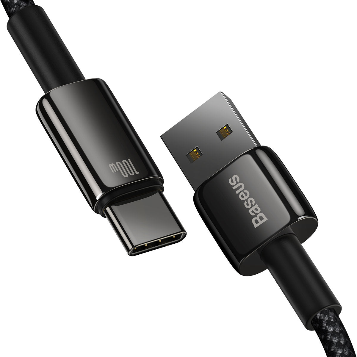 Kabel za Prijenos Podataka i Punjenje USB-A - USB-C Baseus Tungsten Gold, 100W, 1m, Crni CAWJ000001