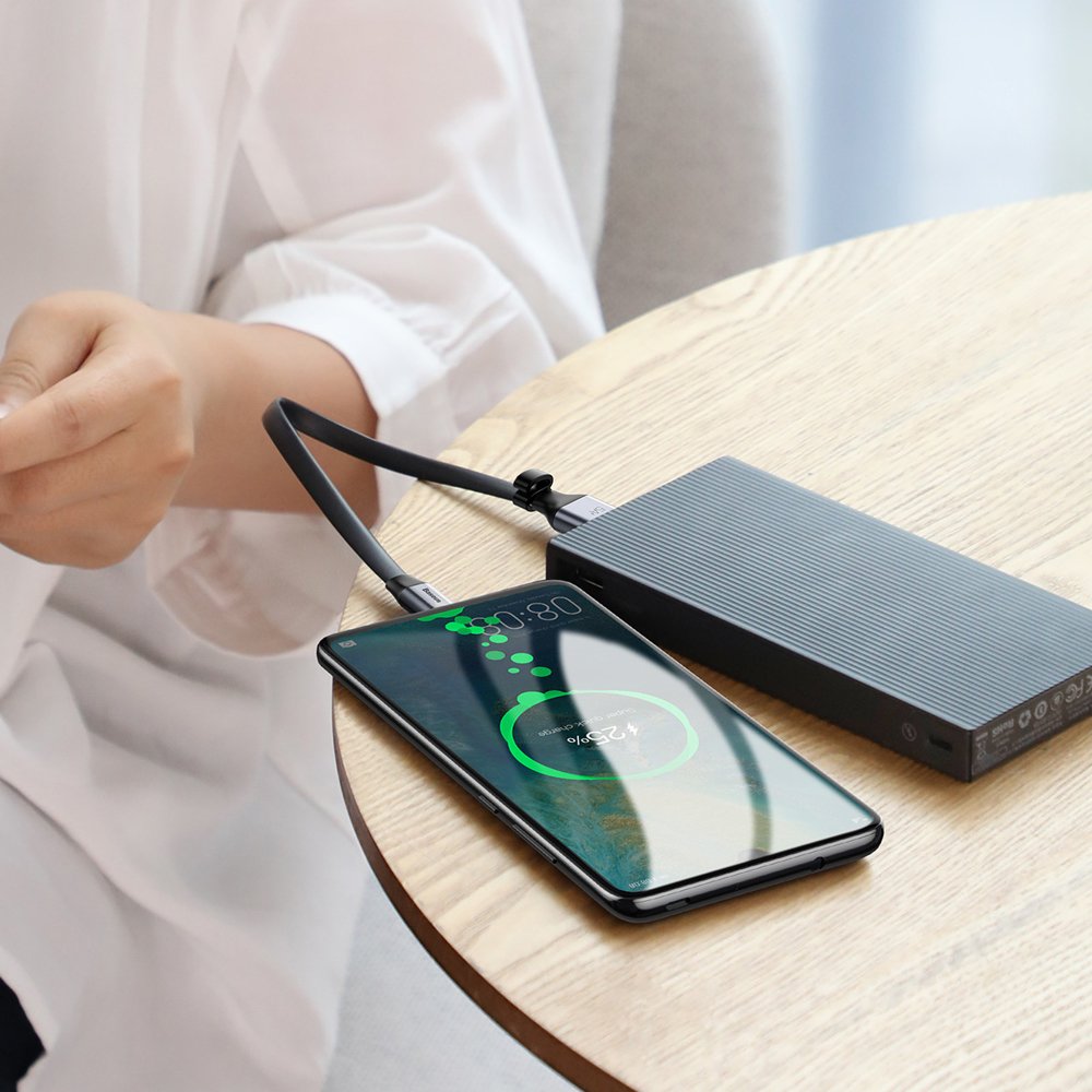 Kabel za Prijenos Podataka i Punjenje USB-A - USB-C Baseus Simple, 40W, 0.23m, Sivi CATMBJ-BG1