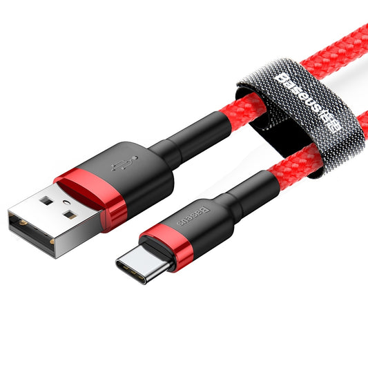 Data and Charging Cable USB-A - USB-C Baseus Cafule, 60W, 0.5m, Red CATKLF-A09 