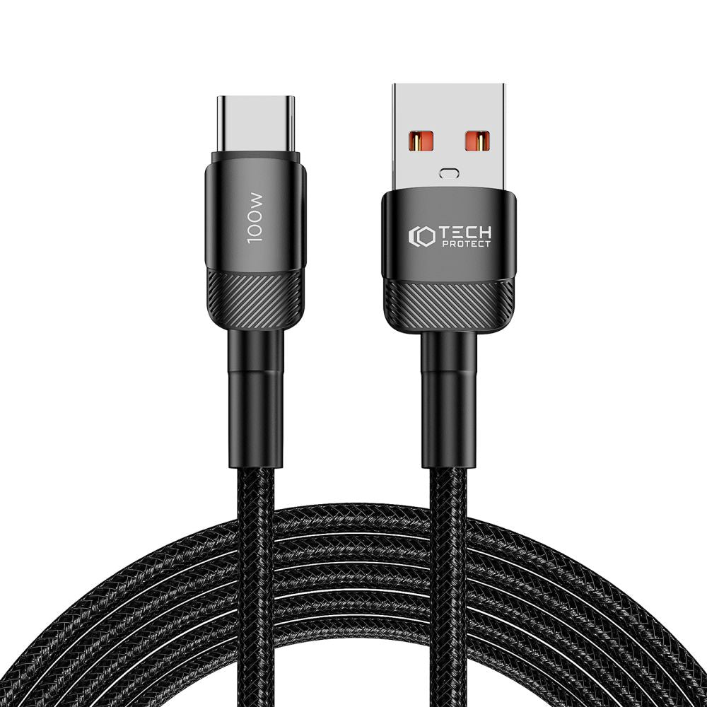 Data and Charging Cable USB-A - USB-C Tech-Protect Ultraboost EVO, 100W, 3m, Black 