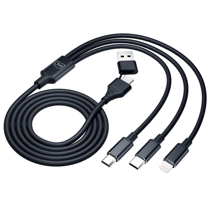 Kabl za punjenje USB-A / USB-C - Lightning / microUSB / USB-C 3MK Hyper 3in1, 12W, 1.5m, Crni