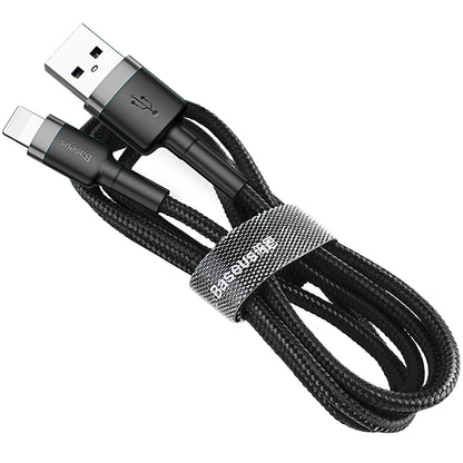 Data and Charging Cable USB-A - Lightning Baseus Cafule, 18W, 0.5m, Gray CALKLF-AG1 