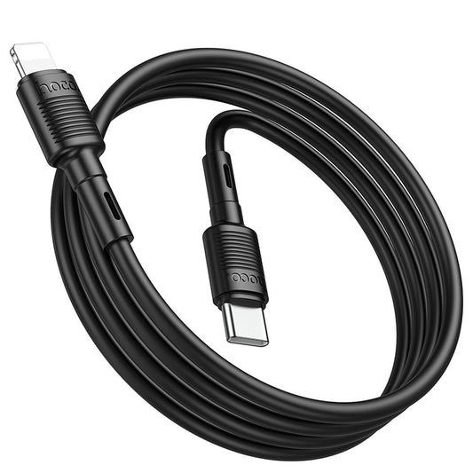 HOCO X83 Victory USB-C - Lightning Data and Charging Cable HOCO X83 Victory, 20W, 1m, Black 