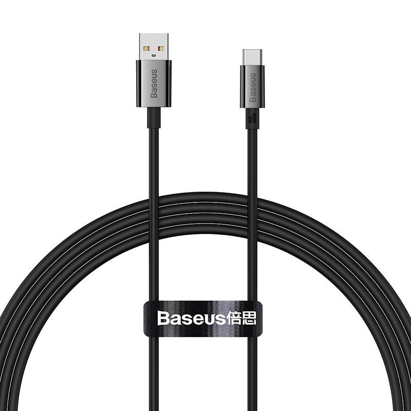 Data and Charging Cable USB-A - USB-C Baseus Superior Series, 100W, 1.5m, Black P10320102114-01 