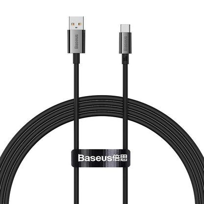 Data and Charging Cable USB-A - USB-C Baseus Superior Series, 100W, 1.5m, Black P10320102114-01 