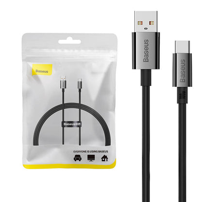 USB-A to USB-C Baseus Superior Series Data and Charging Cable, 100W, 1m, Black 