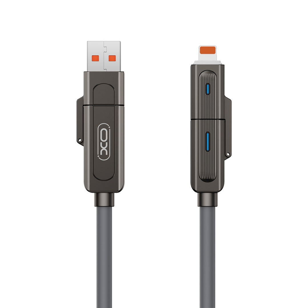 Data and Charging Cable USB-C / USB-A - USB-C / Lightning XO Design NB275 2in1, 60W, 1m, Black 