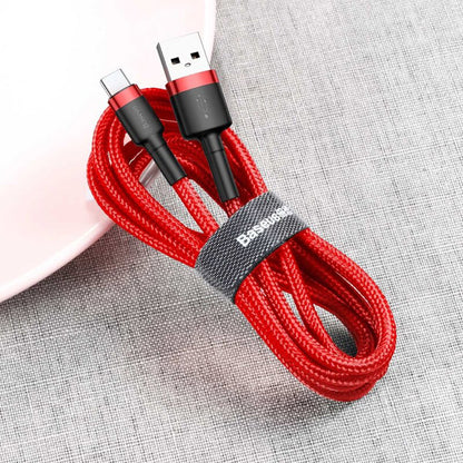 Data and Charging Cable USB-A - USB-C Baseus Cafule, 18W, 2m, Red CATKLF-C09