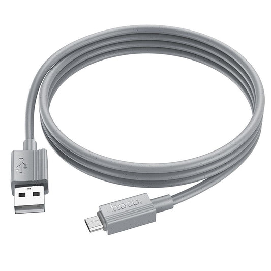 Kabl za prenos podataka i punjenje USB-A - microUSB HOCO X107, 18W, 1m, Sivi