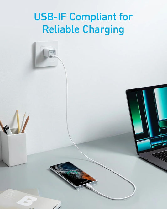 USB-C Data and Charging Cable - USB-C Anker 322, 60W, 0.9m, White A81F5G21 